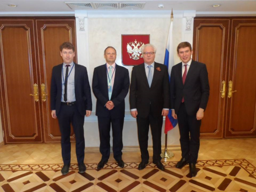 1.27. PIR Center delegation meets with Russia's Permanent Representative to the UN Vitaly I. Churkin, New York, 2015.