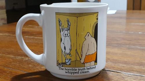 1.5. "The horrible truth under whipped cream": Founder's tea mug. Dr. Orlov founded PIR Center in April 1994, April 1994.  